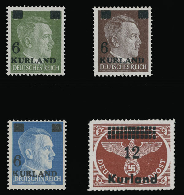 Lot 631 - germany German Occupation Issues during the World War II - Kurland -  Raritan Stamps Inc. Auction #95 Worldwide Air Post Stamps and Philatelic Rarities of the World
