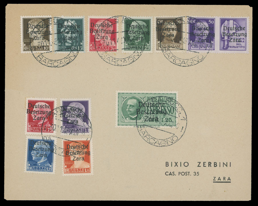 Lot 632 - germany German Occupation Issues during the World War II - Zara -  Raritan Stamps Inc. Auction #95 Worldwide Air Post Stamps and Philatelic Rarities of the World