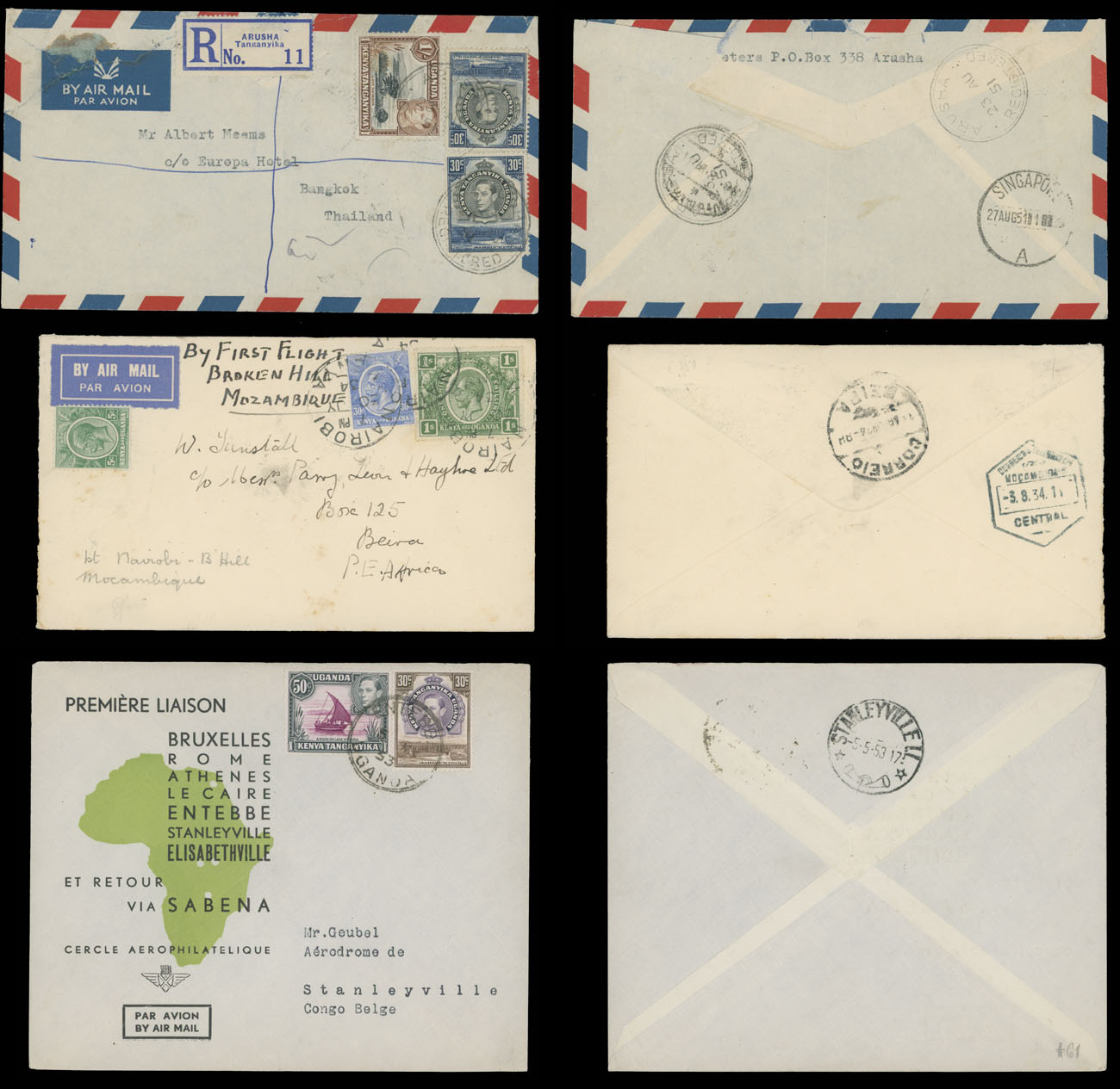 Lot 68 - 1. Worldwide Air Post Stamps and Postal History Kenya - Uganda - Tanganyika - Raritan Stamps Inc. Auction #95 Worldwide Air Post Stamps and Philatelic Rarities of the World Lot 68 - 1. Worldwide Air Post Stamps and Postal History Kenya - Uganda - Tanganyika - Raritan Stamps Inc. Auction #95 Worldwide Air Post Stamps and Philatelic Rarities of the World