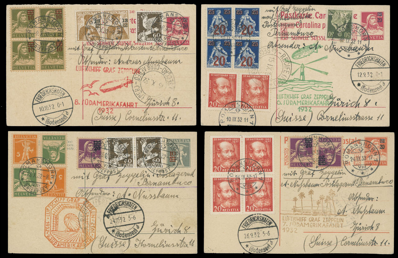 Lot 96 - 1. Worldwide Air Post Stamps and Postal History Switzerland -  Raritan Stamps Inc. Auction #95 Worldwide Air Post Stamps and Philatelic Rarities of the World