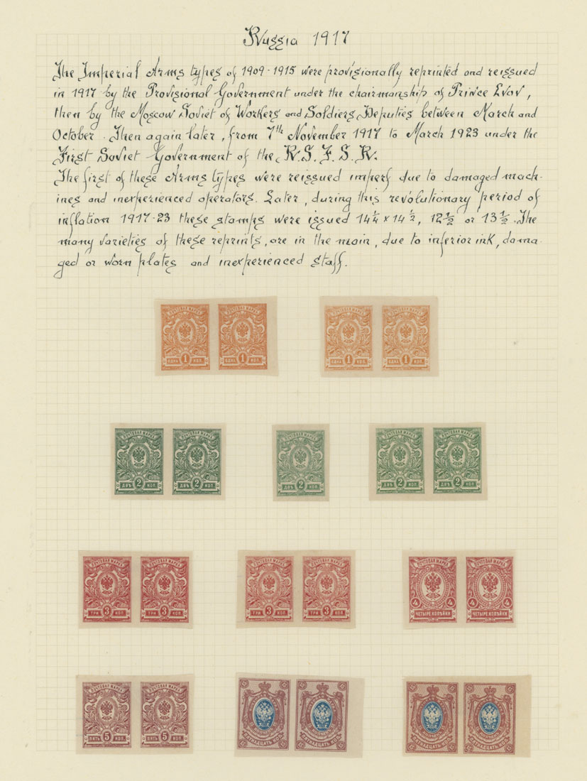 Lot 1005 - Russia - Imperia - Collections - Raritan Stamps Inc. Auction #96 Worldwide Air Post Stamps and Postal History, Philatelic Rarities of the World Lot 1005 - Russia - Imperia - Collections - Raritan Stamps Inc. Auction #96 Worldwide Air Post Stamps and Postal History, Philatelic Rarities of the World