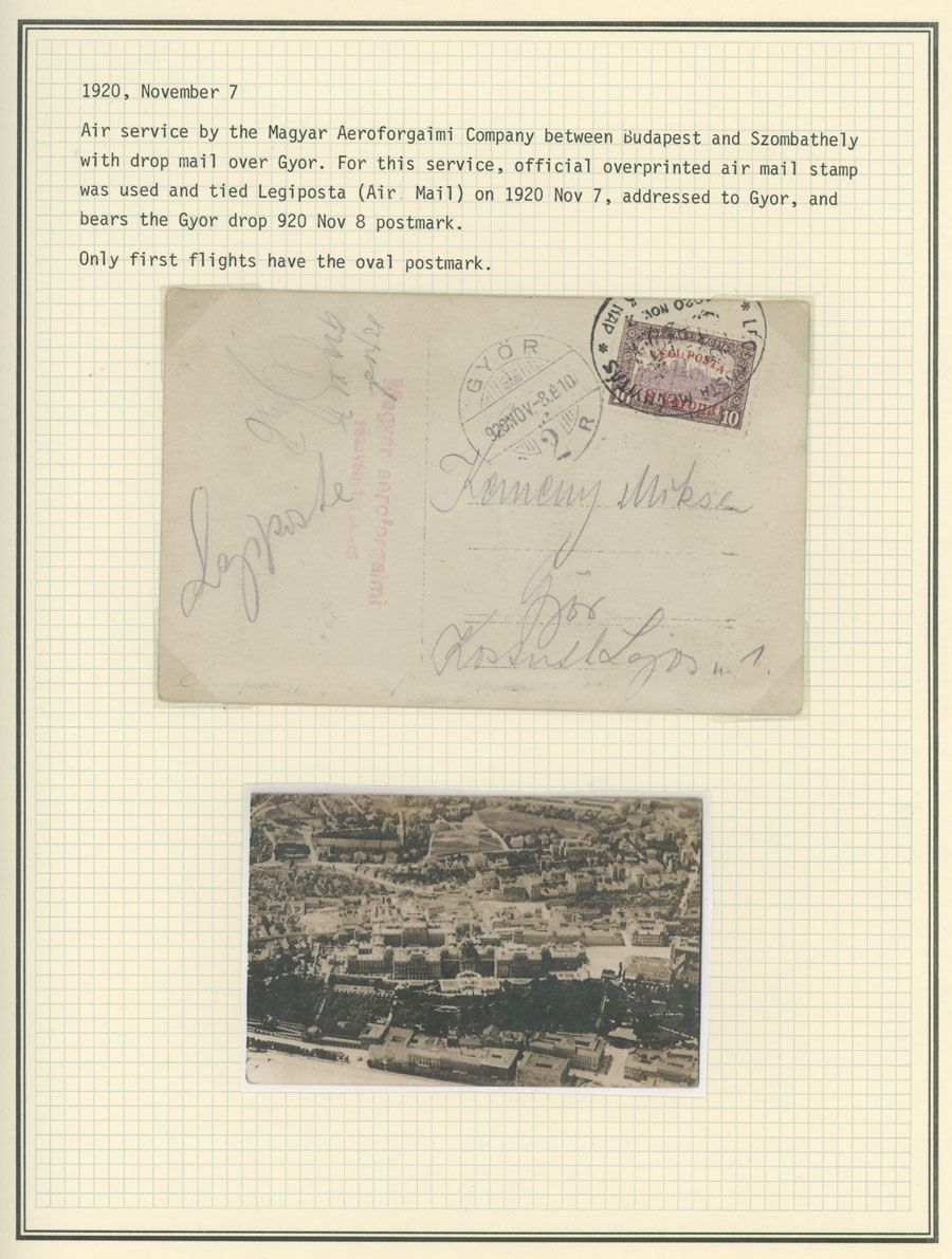 Lot 106 - 1. Worldwide Air Post Stamps and Postal History Hungary - Raritan Stamps Inc. Auction #96 Worldwide Air Post Stamps and Postal History, Philatelic Rarities of the World Lot 106 - 1. Worldwide Air Post Stamps and Postal History Hungary - Raritan Stamps Inc. Auction #96 Worldwide Air Post Stamps and Postal History, Philatelic Rarities of the World