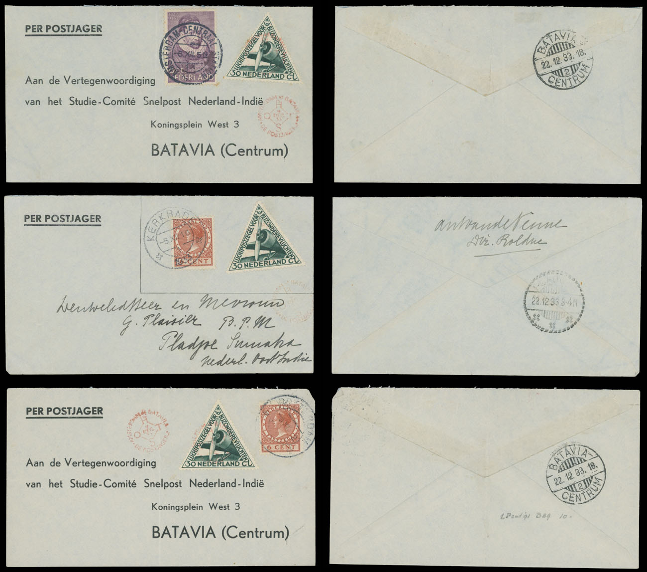 Lot 123 - 1. Worldwide Air Post Stamps and Postal History Netherlands - Raritan Stamps Inc. Auction #96 Worldwide Air Post Stamps and Postal History, Philatelic Rarities of the World Lot 123 - 1. Worldwide Air Post Stamps and Postal History Netherlands - Raritan Stamps Inc. Auction #96 Worldwide Air Post Stamps and Postal History, Philatelic Rarities of the World