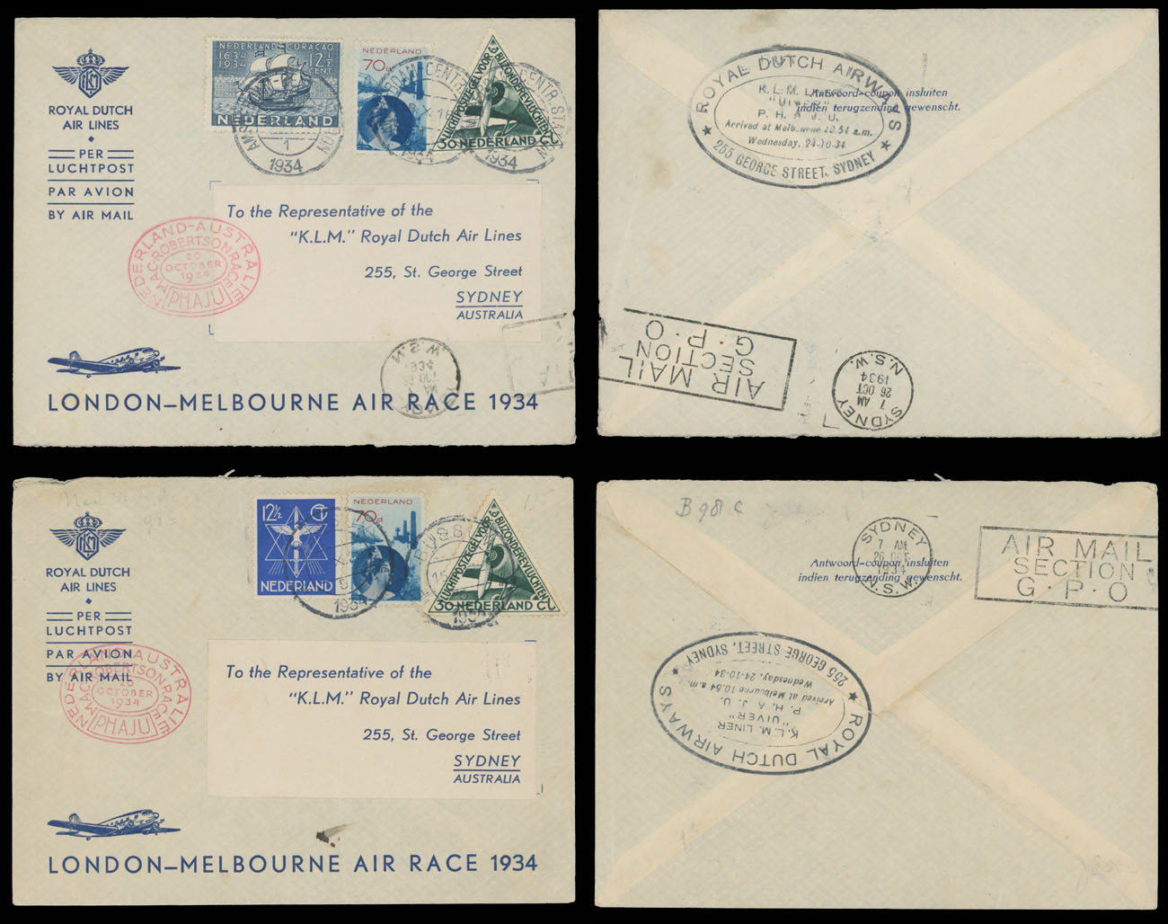 Lot 126 - 1. Worldwide Air Post Stamps and Postal History Netherlands -  Raritan Stamps Inc. Auction #96 Worldwide Air Post Stamps and Postal History, Philatelic Rarities of the World