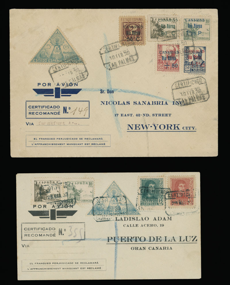 Lot 178 - 1. Worldwide Air Post Stamps and Postal History Spain - Pioneer Flights - Raritan Stamps Inc. Auction #96 Worldwide Air Post Stamps and Postal History, Philatelic Rarities of the World Lot 178 - 1. Worldwide Air Post Stamps and Postal History Spain - Pioneer Flights - Raritan Stamps Inc. Auction #96 Worldwide Air Post Stamps and Postal History, Philatelic Rarities of the World