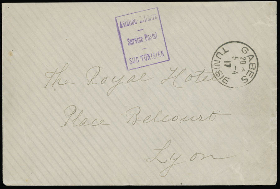 Lot 191 - 1. Worldwide Air Post Stamps and Postal History Tunisia - Pioneer Flight - Raritan Stamps Inc. Auction #96 Worldwide Air Post Stamps and Postal History, Philatelic Rarities of the World Lot 191 - 1. Worldwide Air Post Stamps and Postal History Tunisia - Pioneer Flight - Raritan Stamps Inc. Auction #96 Worldwide Air Post Stamps and Postal History, Philatelic Rarities of the World