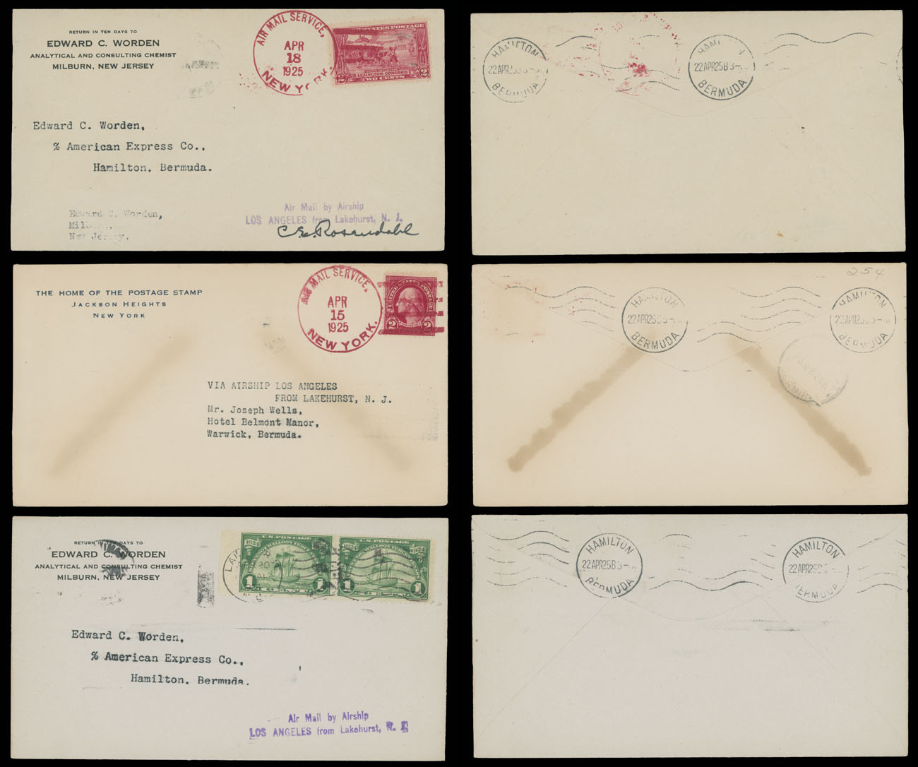 Lot 27 - 1. Worldwide Air Post Stamps and Postal History United States - Zeppelin Flights - Raritan Stamps Inc. Auction #96 Worldwide Air Post Stamps and Postal History, Philatelic Rarities of the World Lot 27 - 1. Worldwide Air Post Stamps and Postal History United States - Zeppelin Flights - Raritan Stamps Inc. Auction #96 Worldwide Air Post Stamps and Postal History, Philatelic Rarities of the World