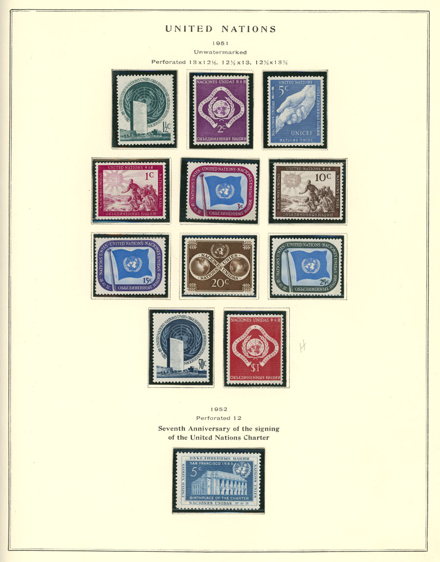 Lot 395 - 2.5 United States - United Nations - Raritan Stamps Inc. Auction #96 Worldwide Air Post Stamps and Postal History, Philatelic Rarities of the World Lot 395 - 2.5 United States - United Nations - Raritan Stamps Inc. Auction #96 Worldwide Air Post Stamps and Postal History, Philatelic Rarities of the World