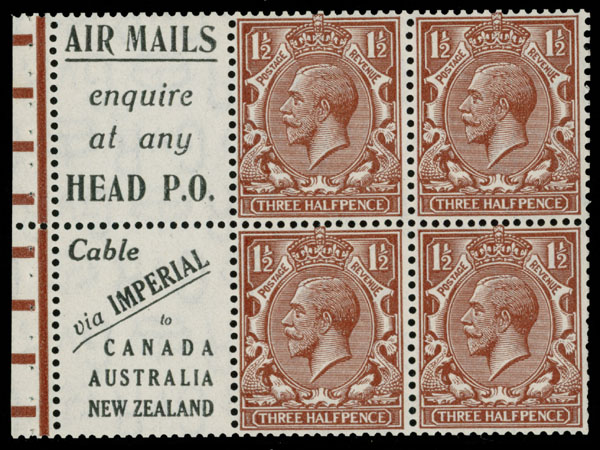 Lot 403 - 3. Great Britain  -  Raritan Stamps Inc. Auction #96 Worldwide Air Post Stamps and Postal History, Philatelic Rarities of the World
