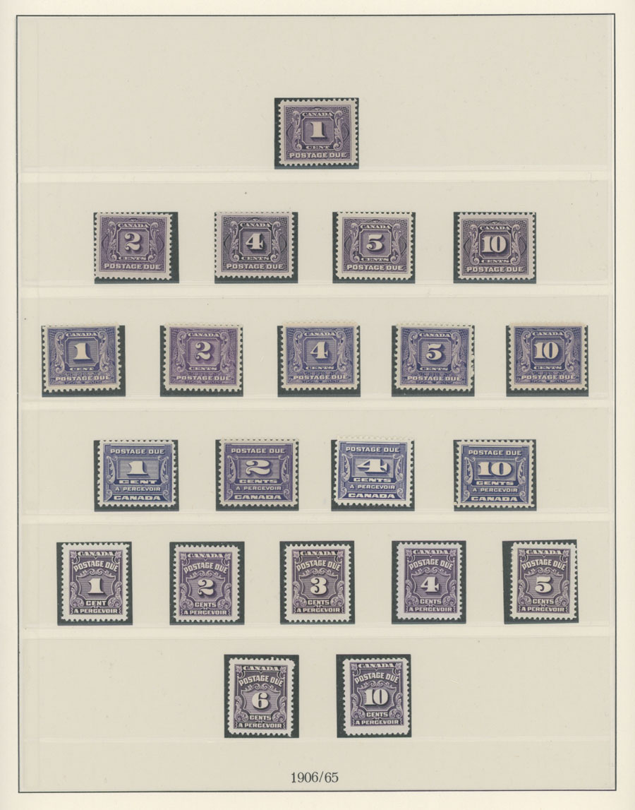Lot 560 - 6. Canada Postage due stamps - Raritan Stamps Inc. Auction #96 Worldwide Air Post Stamps and Postal History, Philatelic Rarities of the World Lot 560 - 6. Canada Postage due stamps - Raritan Stamps Inc. Auction #96 Worldwide Air Post Stamps and Postal History, Philatelic Rarities of the World