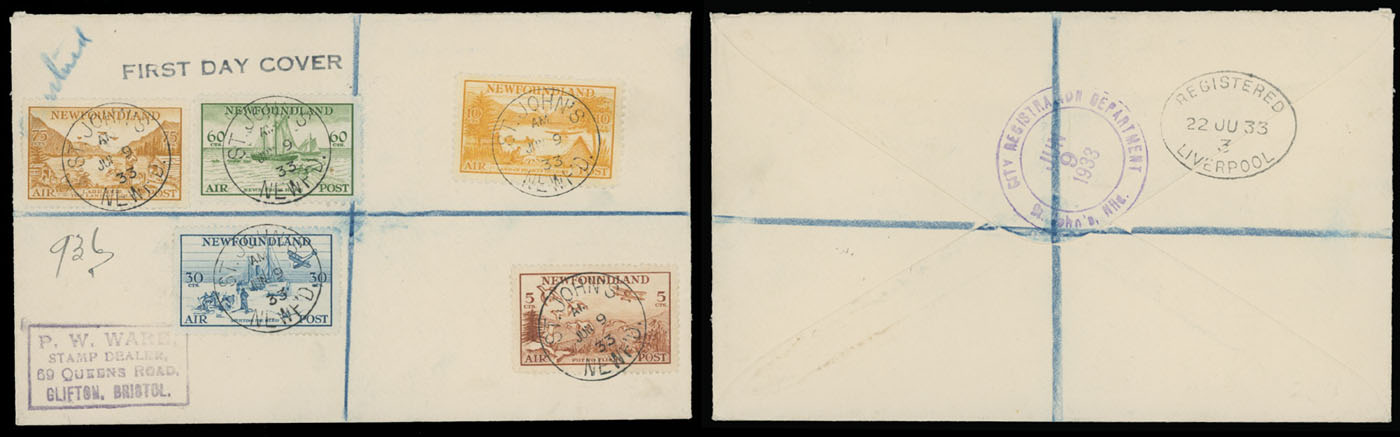 Lot 58 - 1. Worldwide Air Post Stamps and Postal History canada - newfoundland - Raritan Stamps Inc. Auction #96 Worldwide Air Post Stamps and Postal History, Philatelic Rarities of the World Lot 58 - 1. Worldwide Air Post Stamps and Postal History canada - newfoundland - Raritan Stamps Inc. Auction #96 Worldwide Air Post Stamps and Postal History, Philatelic Rarities of the World
