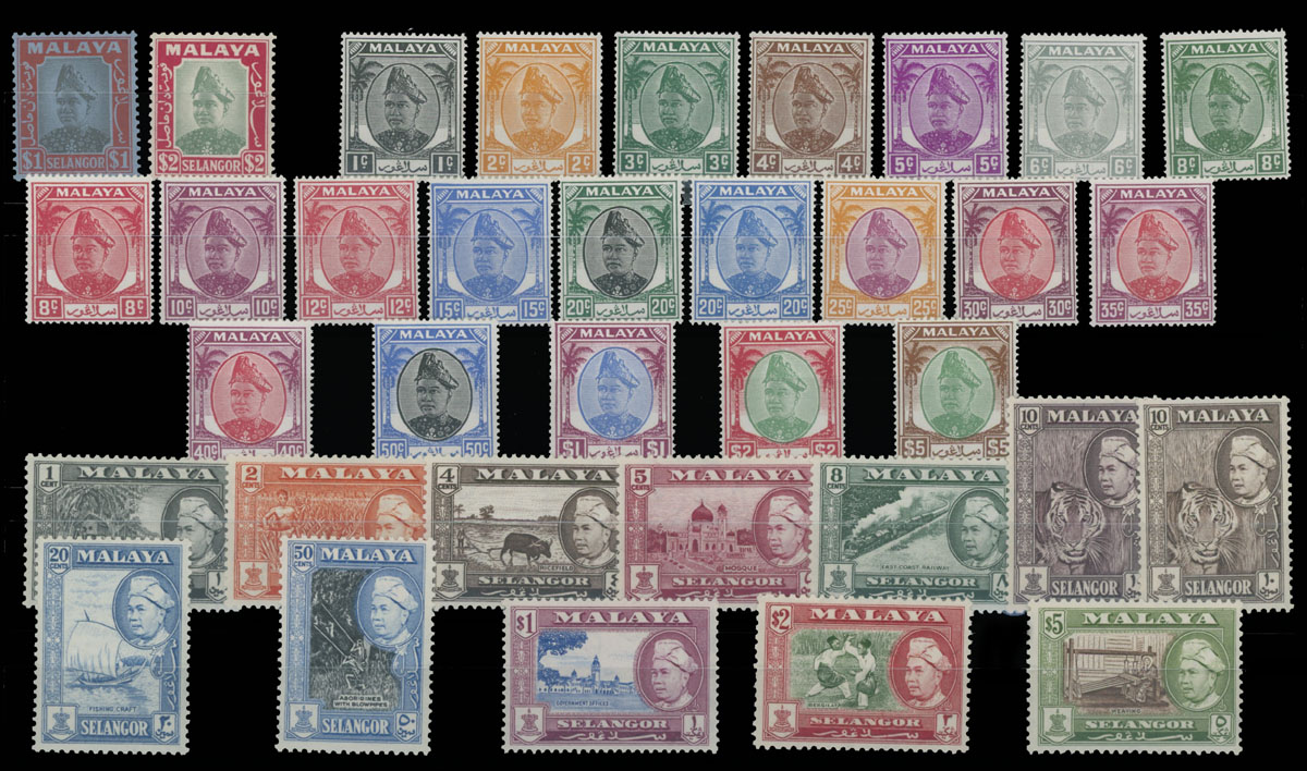 Lot 604 - 7. British Commonwealth (C-Z) Malayan States - Selangor - Raritan Stamps Inc. Auction #96 Worldwide Air Post Stamps and Postal History, Philatelic Rarities of the World Lot 604 - 7. British Commonwealth (C-Z) Malayan States - Selangor - Raritan Stamps Inc. Auction #96 Worldwide Air Post Stamps and Postal History, Philatelic Rarities of the World