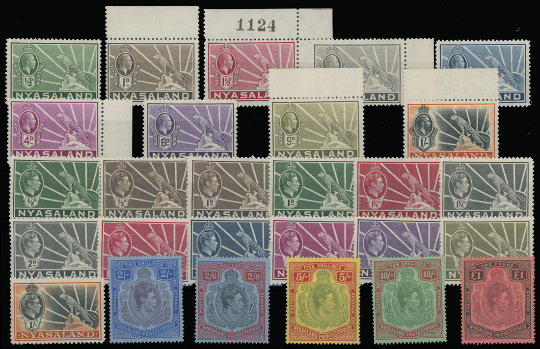 Lot 626 - 7. British Commonwealth (C-Z) nyasaland protectorate - Raritan Stamps Inc. Auction #96 Worldwide Air Post Stamps and Postal History, Philatelic Rarities of the World Lot 626 - 7. British Commonwealth (C-Z) nyasaland protectorate - Raritan Stamps Inc. Auction #96 Worldwide Air Post Stamps and Postal History, Philatelic Rarities of the World