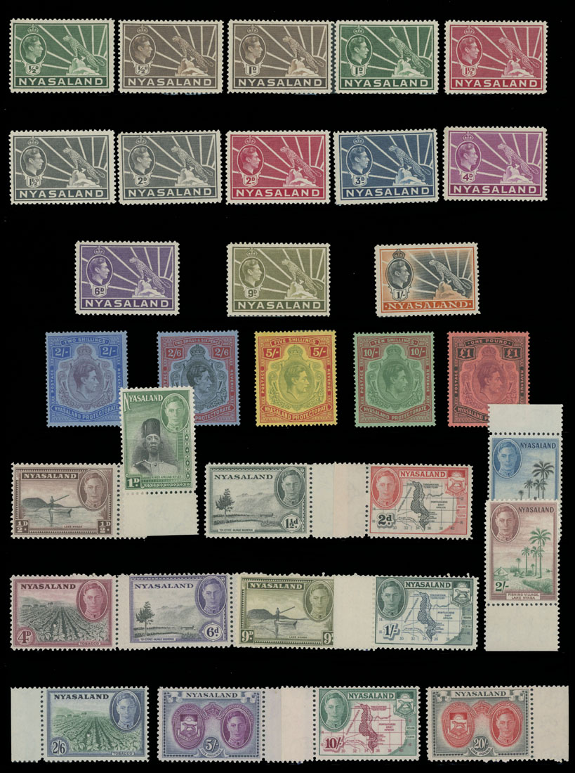 Lot 627 - 7. British Commonwealth (C-Z) nyasaland protectorate - Raritan Stamps Inc. Auction #96 Worldwide Air Post Stamps and Postal History, Philatelic Rarities of the World Lot 627 - 7. British Commonwealth (C-Z) nyasaland protectorate - Raritan Stamps Inc. Auction #96 Worldwide Air Post Stamps and Postal History, Philatelic Rarities of the World