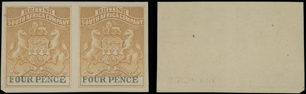 Lot 632 - 7. British Commonwealth (C-Z) RHODESIA - BRITISH SOUTH AFRICA COMPANY - Raritan Stamps Inc. Auction #96 Worldwide Air Post Stamps and Postal History, Philatelic Rarities of the World Lot 632 - 7. British Commonwealth (C-Z) RHODESIA - BRITISH SOUTH AFRICA COMPANY - Raritan Stamps Inc. Auction #96 Worldwide Air Post Stamps and Postal History, Philatelic Rarities of the World