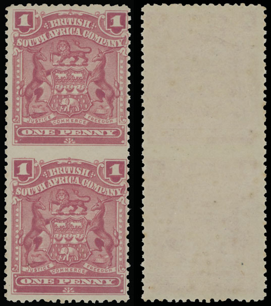 Lot 633 - 7. British Commonwealth (C-Z) RHODESIA - BRITISH SOUTH AFRICA COMPANY - Raritan Stamps Inc. Auction #96 Worldwide Air Post Stamps and Postal History, Philatelic Rarities of the World Lot 633 - 7. British Commonwealth (C-Z) RHODESIA - BRITISH SOUTH AFRICA COMPANY - Raritan Stamps Inc. Auction #96 Worldwide Air Post Stamps and Postal History, Philatelic Rarities of the World