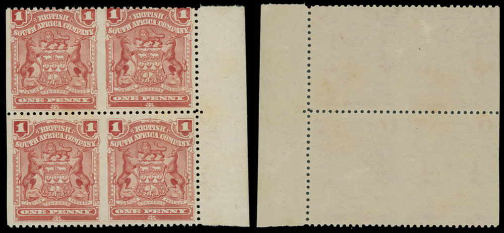 Lot 634 - 7. British Commonwealth (C-Z) RHODESIA - BRITISH SOUTH AFRICA COMPANY - Raritan Stamps Inc. Auction #96 Worldwide Air Post Stamps and Postal History, Philatelic Rarities of the World Lot 634 - 7. British Commonwealth (C-Z) RHODESIA - BRITISH SOUTH AFRICA COMPANY - Raritan Stamps Inc. Auction #96 Worldwide Air Post Stamps and Postal History, Philatelic Rarities of the World