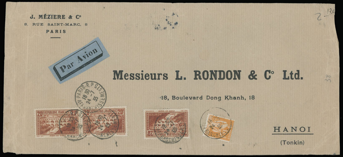Lot 757 - France  -  Raritan Stamps Inc. Auction #96 Worldwide Air Post Stamps and Postal History, Philatelic Rarities of the World