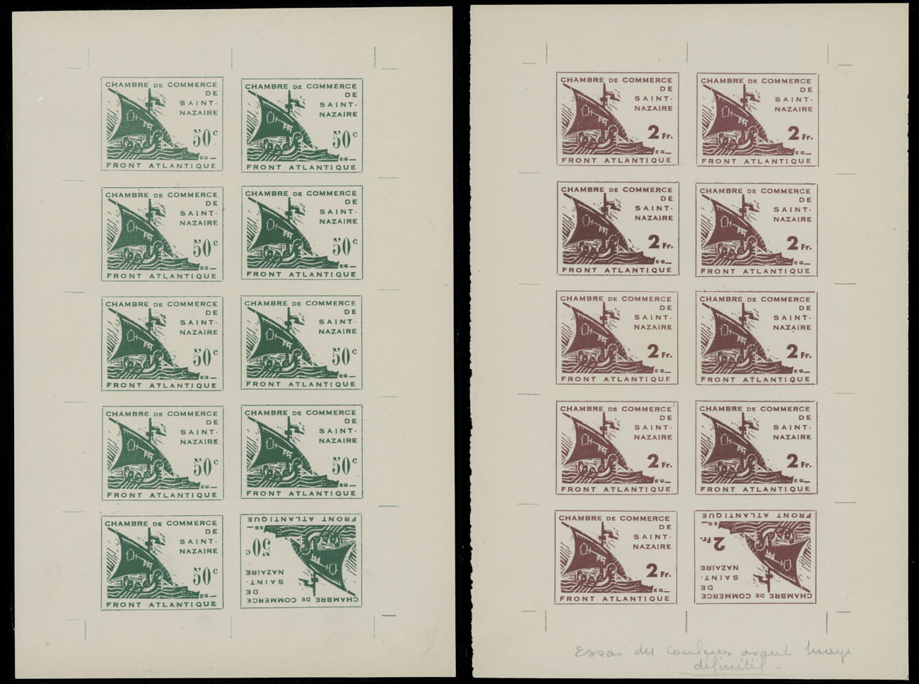 Lot 777 - Germany - Occupation of the World War II France - Saint Nazaire -  Raritan Stamps Inc. Auction #96 Worldwide Air Post Stamps and Postal History, Philatelic Rarities of the World