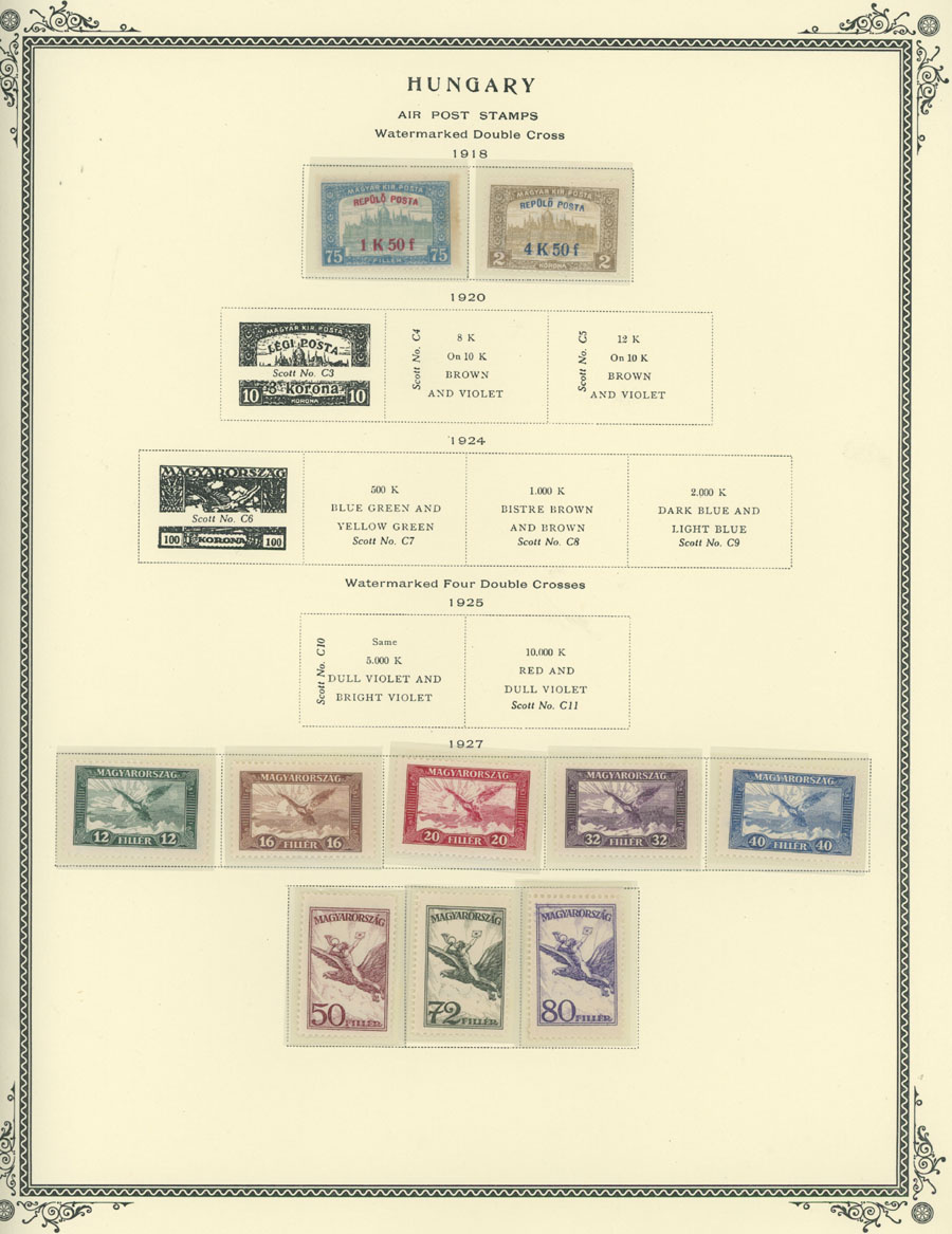 Lot 825 - Hungary air post stamps - Raritan Stamps Inc. Auction #96 Worldwide Air Post Stamps and Postal History, Philatelic Rarities of the World Lot 825 - Hungary air post stamps - Raritan Stamps Inc. Auction #96 Worldwide Air Post Stamps and Postal History, Philatelic Rarities of the World