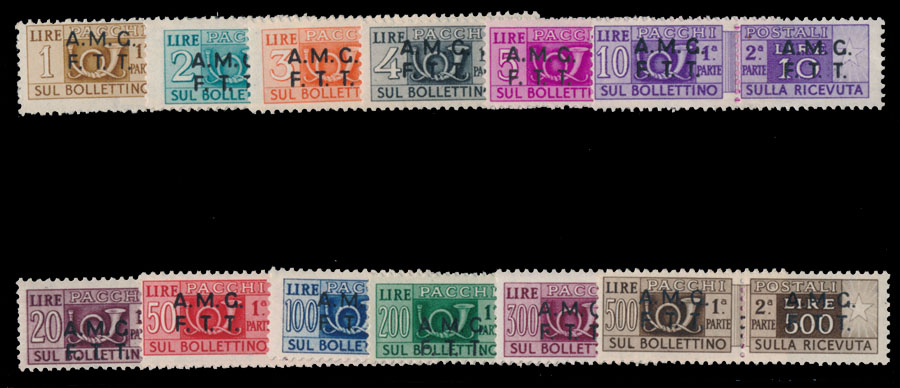 Lot 837 - Italy trieste (zone a) - parcel post stamps - Raritan Stamps Inc. Auction #96 Worldwide Air Post Stamps and Postal History, Philatelic Rarities of the World Lot 837 - Italy trieste (zone a) - parcel post stamps - Raritan Stamps Inc. Auction #96 Worldwide Air Post Stamps and Postal History, Philatelic Rarities of the World
