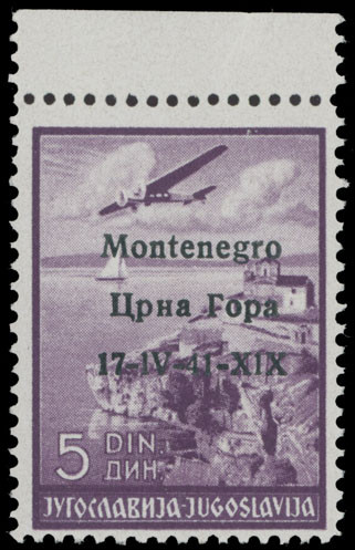 Lot 843 - Italy and Area Occupation of Montenegro - Air Post stamps - Raritan Stamps Inc. Auction #96 Worldwide Air Post Stamps and Postal History, Philatelic Rarities of the World Lot 843 - Italy and Area Occupation of Montenegro - Air Post stamps - Raritan Stamps Inc. Auction #96 Worldwide Air Post Stamps and Postal History, Philatelic Rarities of the World