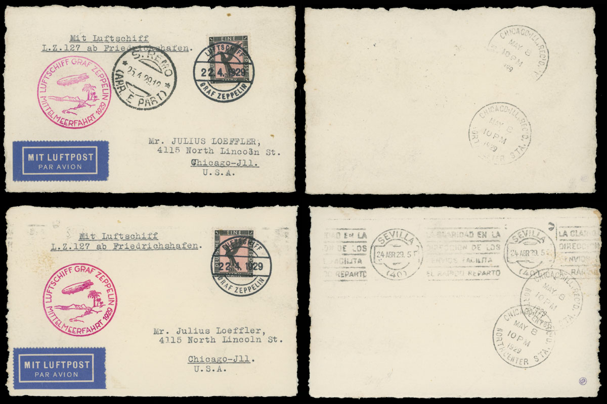 Lot 87 - 1. Worldwide Air Post Stamps and Postal History Germany - Zeppelin Flights - Raritan Stamps Inc. Auction #96 Worldwide Air Post Stamps and Postal History, Philatelic Rarities of the World Lot 87 - 1. Worldwide Air Post Stamps and Postal History Germany - Zeppelin Flights - Raritan Stamps Inc. Auction #96 Worldwide Air Post Stamps and Postal History, Philatelic Rarities of the World