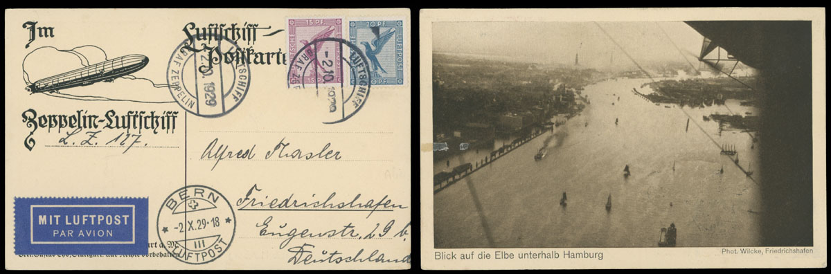 Lot 89 - 1. Worldwide Air Post Stamps and Postal History Germany - Zeppelin Flights - Raritan Stamps Inc. Auction #96 Worldwide Air Post Stamps and Postal History, Philatelic Rarities of the World Lot 89 - 1. Worldwide Air Post Stamps and Postal History Germany - Zeppelin Flights - Raritan Stamps Inc. Auction #96 Worldwide Air Post Stamps and Postal History, Philatelic Rarities of the World