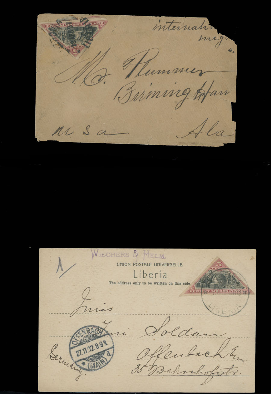 Lot 895 - Liberia  -  Raritan Stamps Inc. Auction #96 Worldwide Air Post Stamps and Postal History, Philatelic Rarities of the World