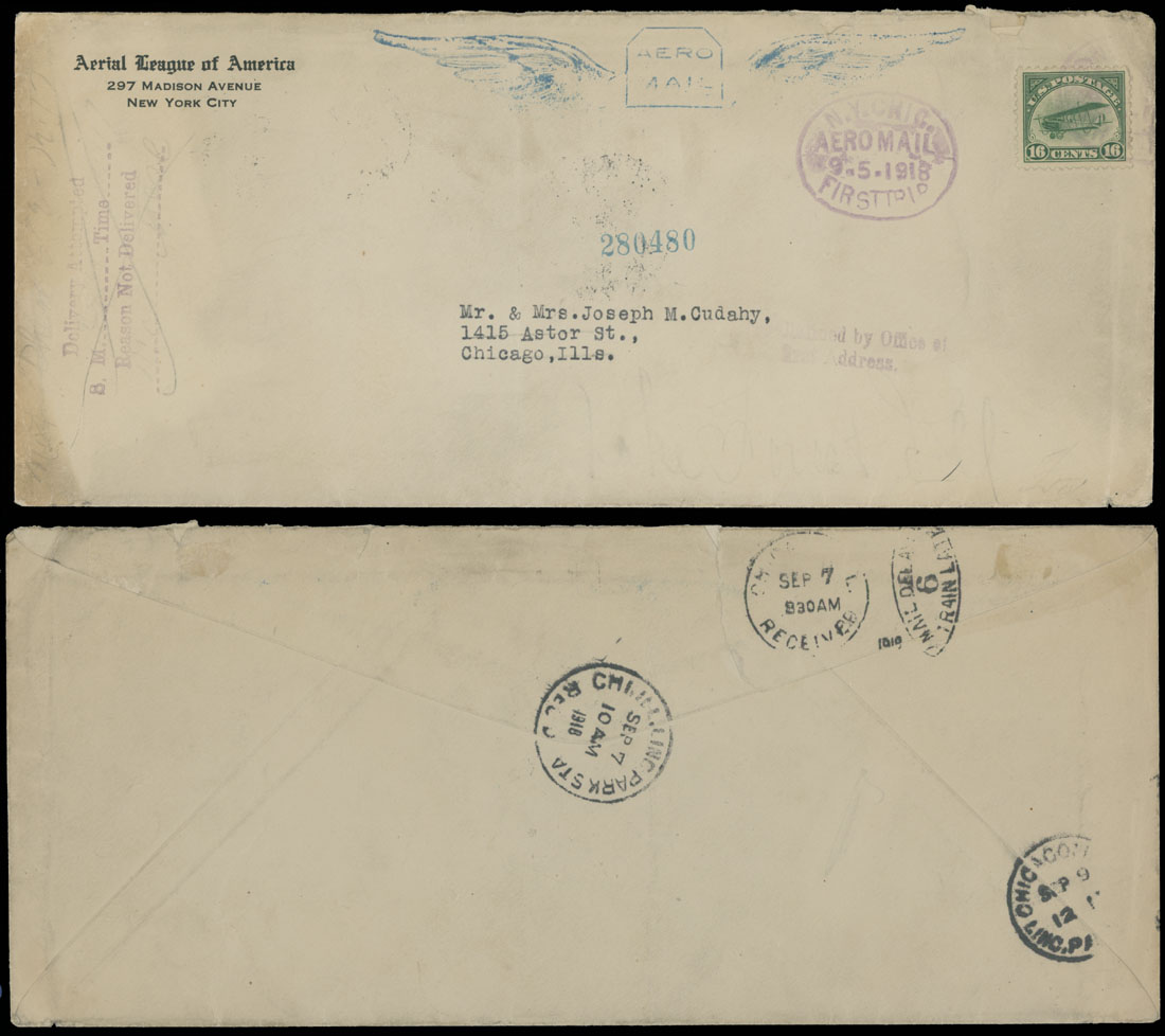 Lot 9 - 1. Worldwide Air Post Stamps and Postal History united states -  Raritan Stamps Inc. Auction #96 Worldwide Air Post Stamps and Postal History, Philatelic Rarities of the World