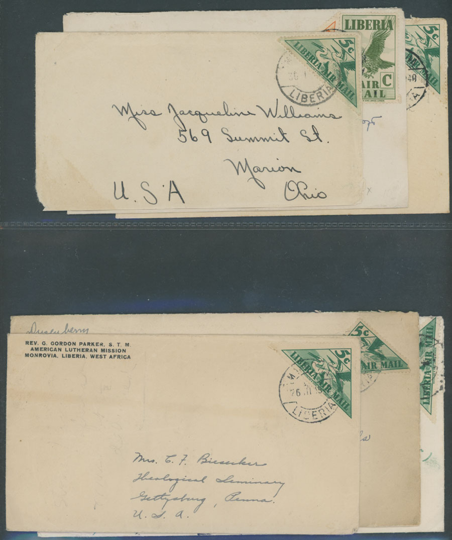 Lot 904 - Liberia air post stamps and covers -  Raritan Stamps Inc. Auction #96 Worldwide Air Post Stamps and Postal History, Philatelic Rarities of the World