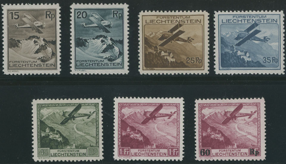 Lot 918 - Liechtenstein air post stamps -  Raritan Stamps Inc. Auction #96 Worldwide Air Post Stamps and Postal History, Philatelic Rarities of the World