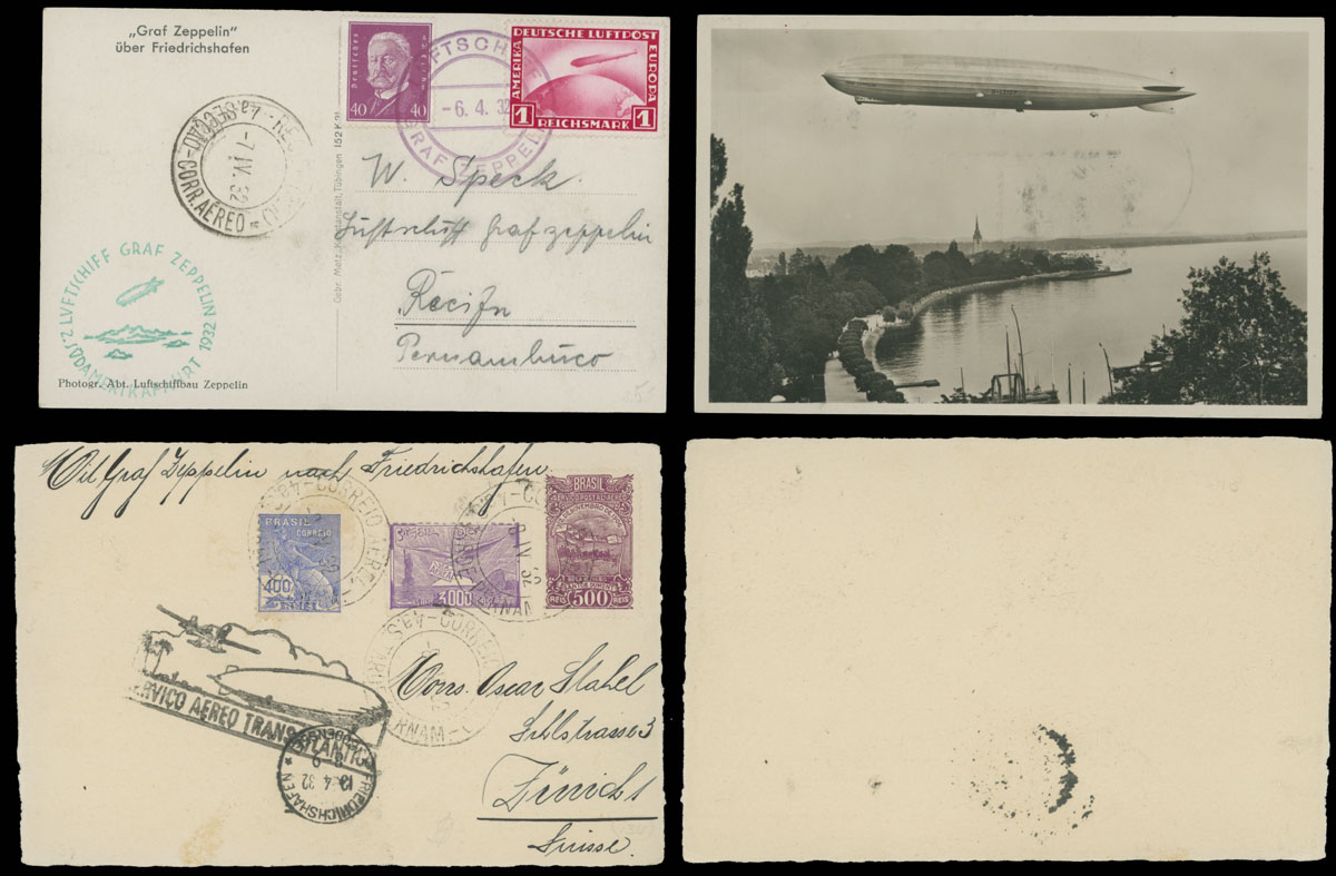 Lot 92 - 1. Worldwide Air Post Stamps and Postal History Germany - Zeppelin Flights - Raritan Stamps Inc. Auction #96 Worldwide Air Post Stamps and Postal History, Philatelic Rarities of the World Lot 92 - 1. Worldwide Air Post Stamps and Postal History Germany - Zeppelin Flights - Raritan Stamps Inc. Auction #96 Worldwide Air Post Stamps and Postal History, Philatelic Rarities of the World