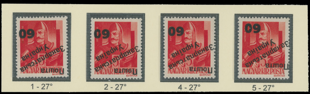 Lot 269 - 9. Uzhgorod Second issue Postage stamps  -  Raritan Stamps Inc. The Jiří Majer Collection of Carpatho - Ukraine 1944-1945, Live Bidding Auction #98