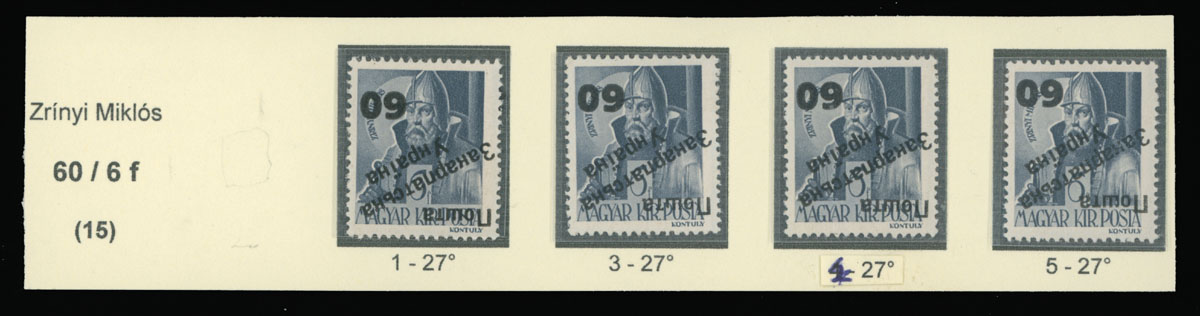 Lot 273 - 9. Uzhgorod Second issue Postage stamps  -  Raritan Stamps Inc. The Jiří Majer Collection of Carpatho - Ukraine 1944-1945, Live Bidding Auction #98