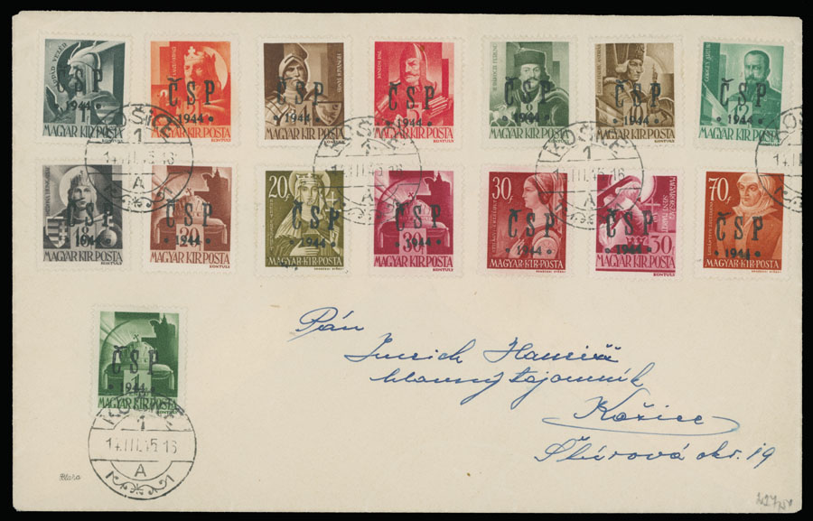 Lot 31 - 3. Chust Postal History items Chust stamps philatelically used in Košice -  Raritan Stamps Inc. The Jiří Majer Collection of Carpatho - Ukraine 1944-1945, Live Bidding Auction #98
