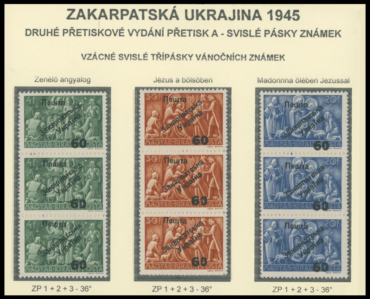 Lot 386 - 9. Uzhgorod Second issue Postage stamps - Raritan Stamps Inc. The Jiří Majer Collection of Carpatho - Ukraine 1944-1945, Live Bidding Auction #98 Lot 386 - 9. Uzhgorod Second issue Postage stamps - Raritan Stamps Inc. The Jiří Majer Collection of Carpatho - Ukraine 1944-1945, Live Bidding Auction #98