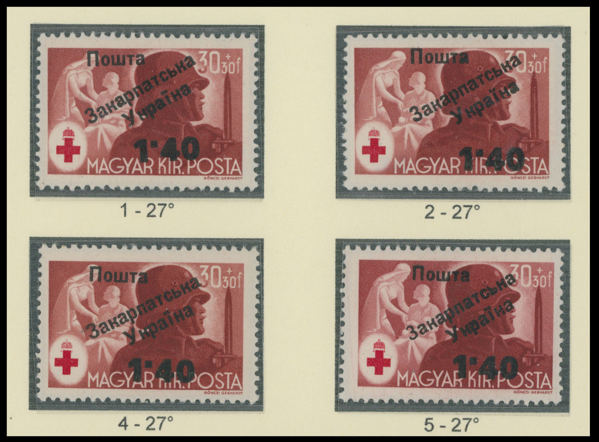 Lot 388 - 9. Uzhgorod Second issue Postage stamps - Raritan Stamps Inc. The Jiří Majer Collection of Carpatho - Ukraine 1944-1945, Live Bidding Auction #98 Lot 388 - 9. Uzhgorod Second issue Postage stamps - Raritan Stamps Inc. The Jiří Majer Collection of Carpatho - Ukraine 1944-1945, Live Bidding Auction #98