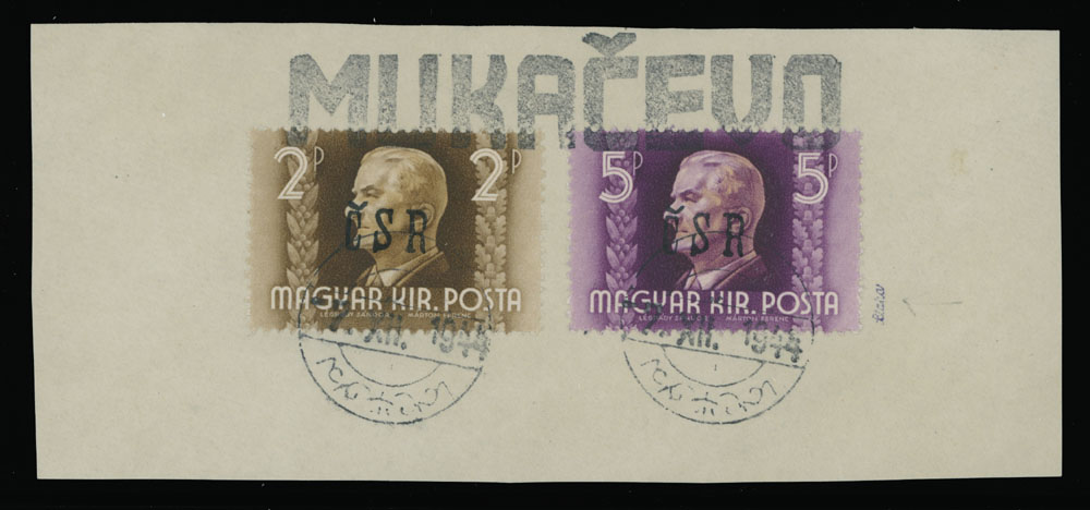 Lot 43 - 4. Mukačevo Postage stamps  -  Raritan Stamps Inc. The Jiří Majer Collection of Carpatho - Ukraine 1944-1945, Live Bidding Auction #98