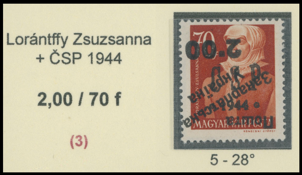 Lot 464 - 9. Uzhgorod Second issue Postage stamps Surcharges over Chust overprint - Raritan Stamps Inc. The Jiří Majer Collection of Carpatho - Ukraine 1944-1945, Live Bidding Auction #98 Lot 464 - 9. Uzhgorod Second issue Postage stamps Surcharges over Chust overprint - Raritan Stamps Inc. The Jiří Majer Collection of Carpatho - Ukraine 1944-1945, Live Bidding Auction #98