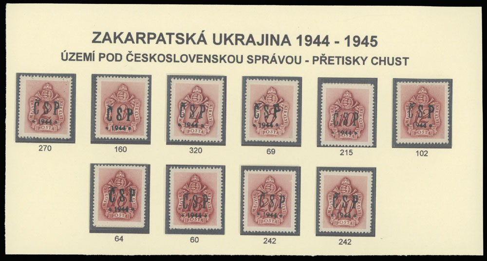 Lot 5 - 2. Chust Postage stamps  -  Raritan Stamps Inc. The Jiří Majer Collection of Carpatho - Ukraine 1944-1945, Live Bidding Auction #98