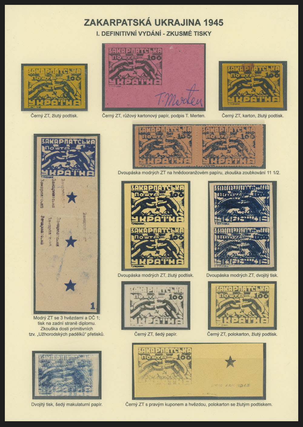 Lot 524 - 11. Soviet Definitive issues first issue - Raritan Stamps Inc. The Jiří Majer Collection of Carpatho - Ukraine 1944-1945, Live Bidding Auction #98 Lot 524 - 11. Soviet Definitive issues first issue - Raritan Stamps Inc. The Jiří Majer Collection of Carpatho - Ukraine 1944-1945, Live Bidding Auction #98