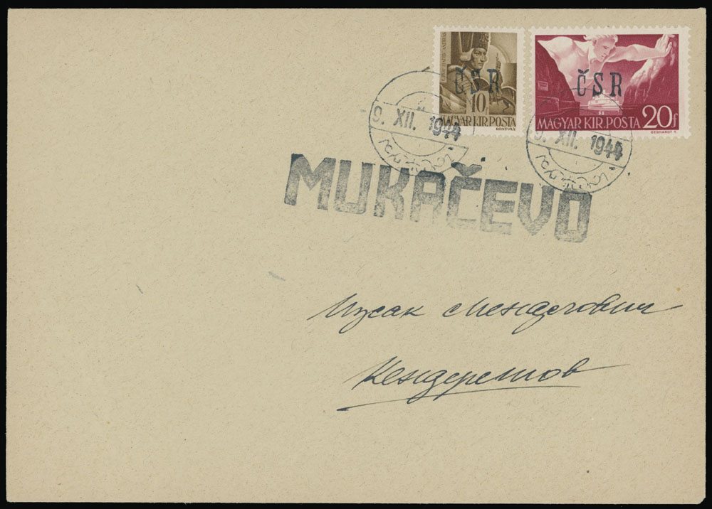 Lot 73 - 5. Mukačevo Postal History Items  -  Raritan Stamps Inc. The Jiří Majer Collection of Carpatho - Ukraine 1944-1945, Live Bidding Auction #98