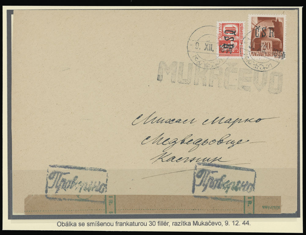 Lot 79 - 5. Mukačevo Postal History Items - Raritan Stamps Inc. The Jiří Majer Collection of Carpatho - Ukraine 1944-1945, Live Bidding Auction #98 Lot 79 - 5. Mukačevo Postal History Items - Raritan Stamps Inc. The Jiří Majer Collection of Carpatho - Ukraine 1944-1945, Live Bidding Auction #98